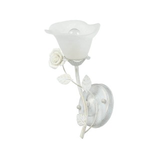 EASYLIGHT Wandlampe Metall Glas Creme Weiß E14 Shabby Chic