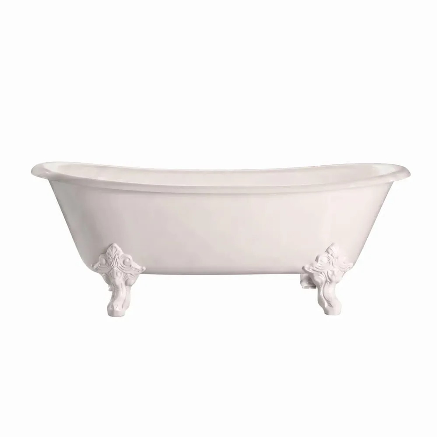 Rogier & Mothes Freistehende Gusseisen Badewanne Bradford Weiß Füße Weiss 180cm x 79cm