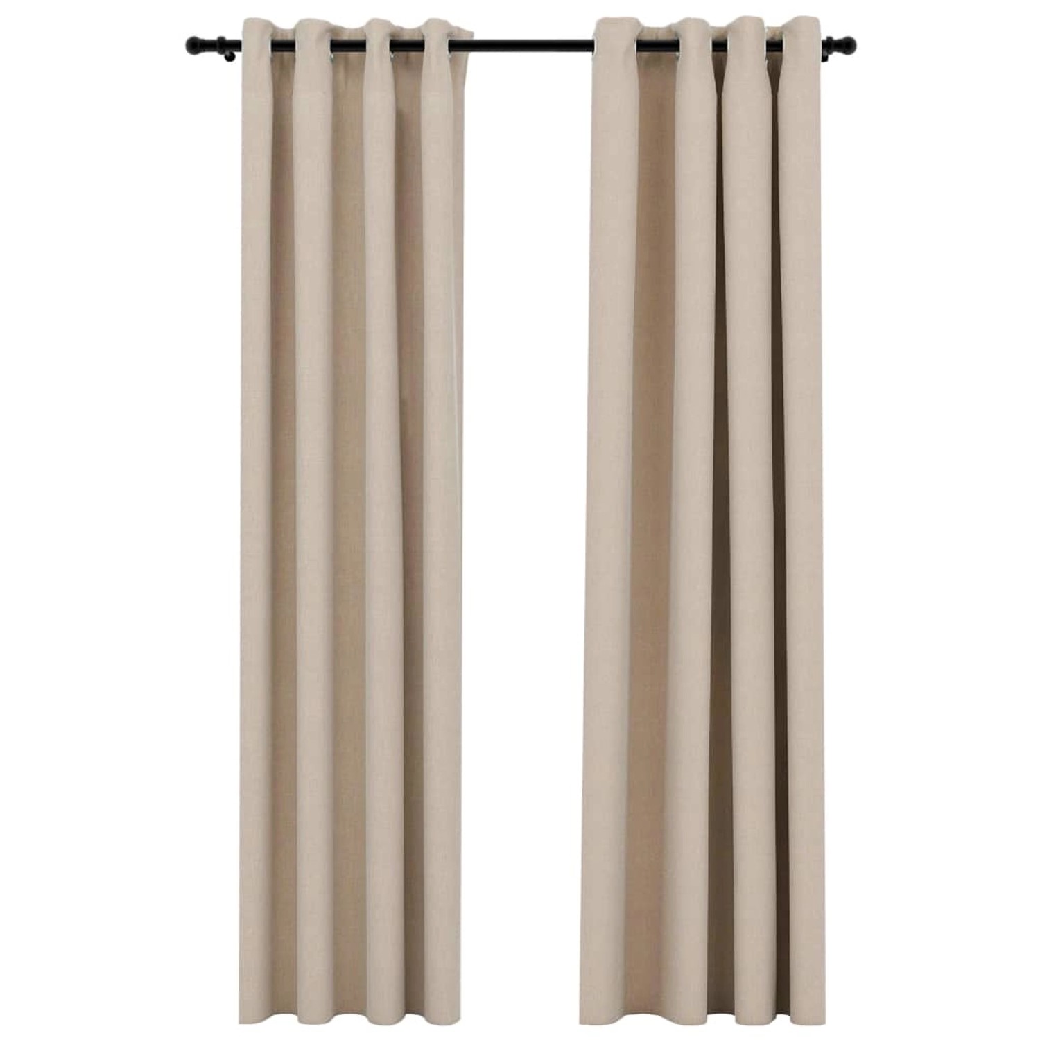 vidaXL Verdunkelungsvorhänge Ösen Leinenoptik 2 Stk Beige 140x225 cm günstig online kaufen