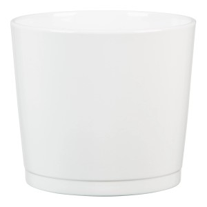 Weißer Scheurich Übertopf 883 Alaska, Ø 17 cm, aus Keramik für Zimmerpflanzen.