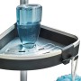 Wenko Teleskop Duschregal Wave Aluminium mit Duschgel und Badeschwamm.