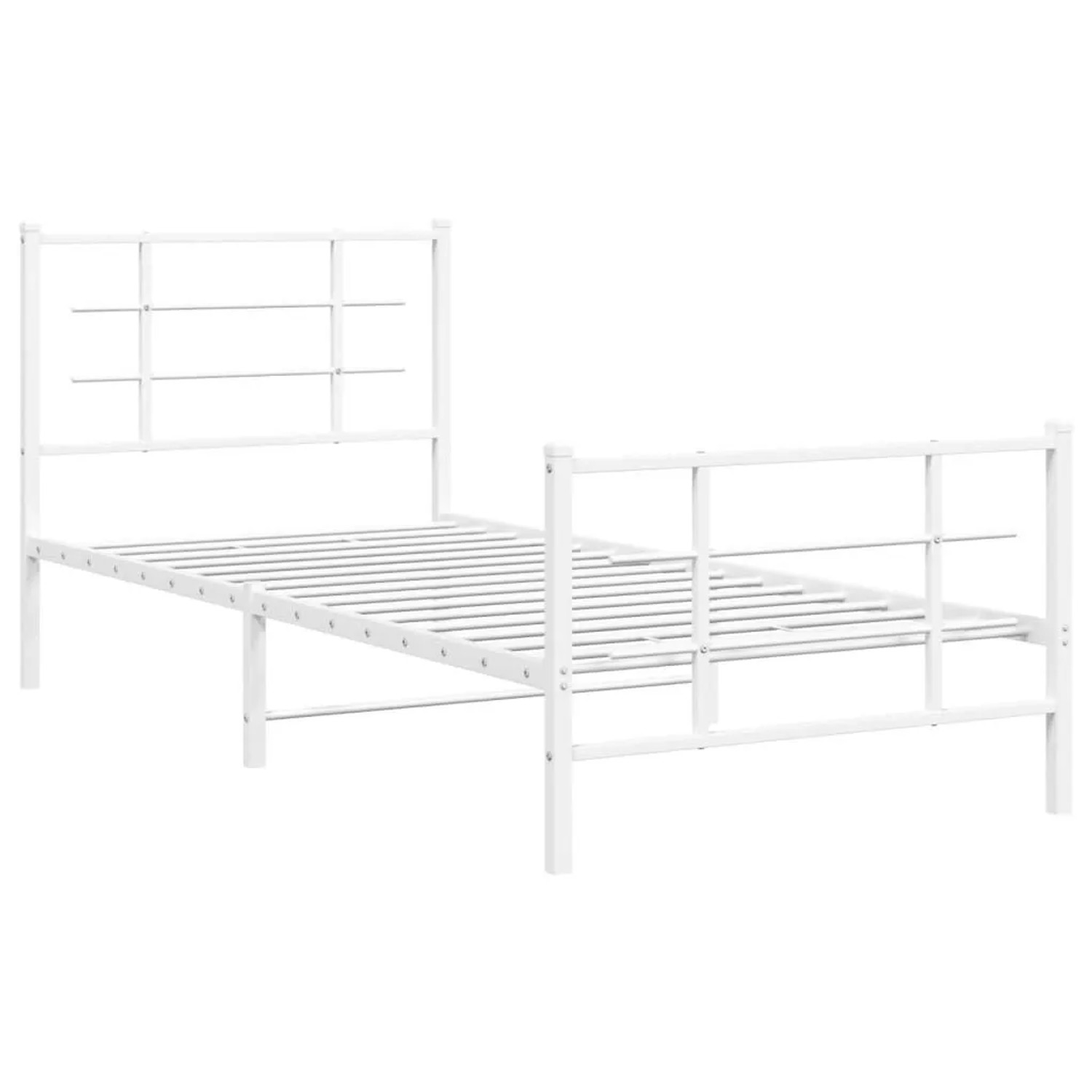 vidaXL Bettgestell mit Kopf- und Fußteil Metall Weiß 90x190 cm 355620 günstig online kaufen