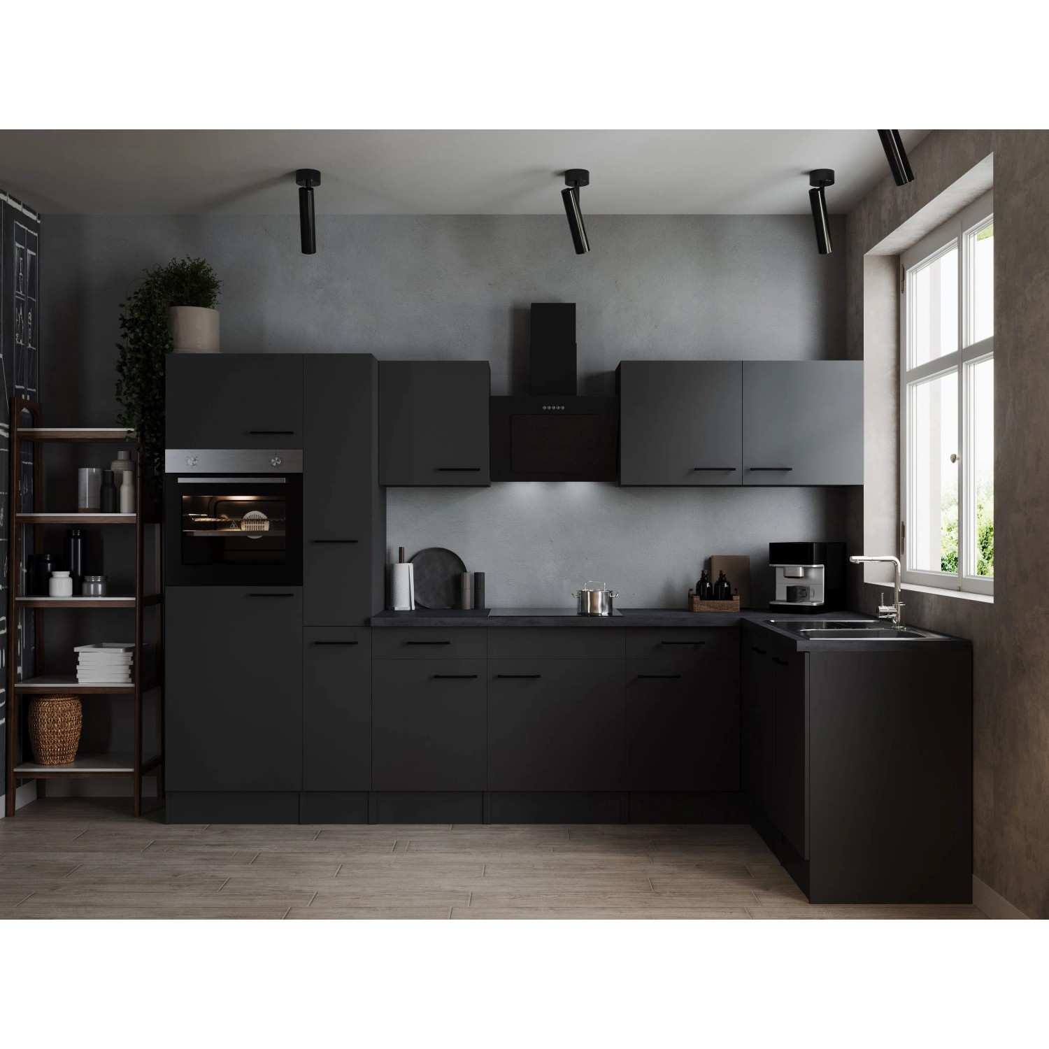 Thumbnail - Respekta Winkelküche Oliver 310 cm Grau Matt