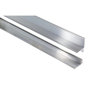 Kovalex Alu-Wandabschlussleiste mit Befestigungsprofil für Terrassendielen.