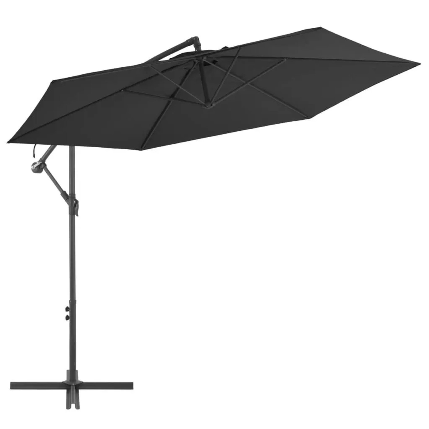 vidaXL Ampelschirm mit Aluminium-Mast 300 cm Schwarz 47132