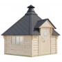 Finn Art Blockhaus Grill Gartenhaus Grillkota Exzellent 9 qm mit Grillanlage für max. 15 Personen