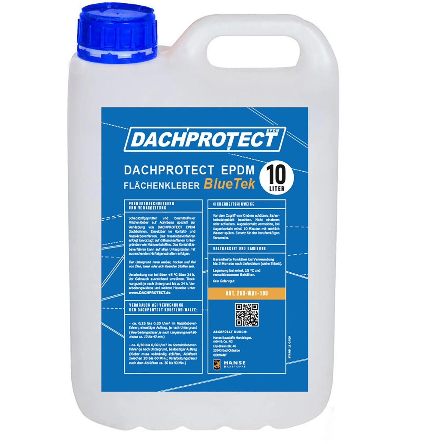 Dachprotect EPDM Flächenkleber BlueTek 10 Liter