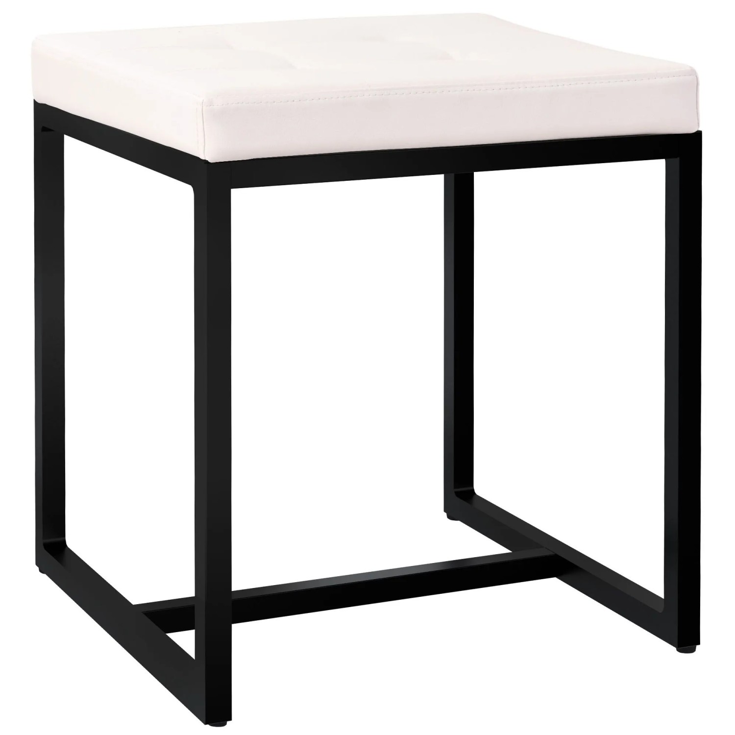 CLP Sitzhocker Barci Mit Schwarzem Gestell Creme/Kunstleder