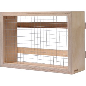 Dobar Wildbienenhaus mit 6 Nistblöcken im Holzrahmen und Schutzgitter.