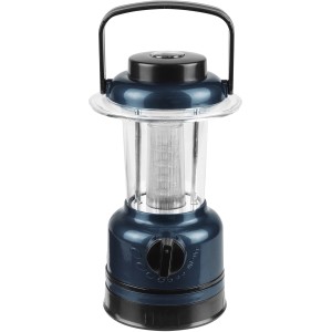 Blaue Calima Mini-Campinglaterne mit LED, Tragegriff und Kompass. Ideal für Camping und Freizeit.