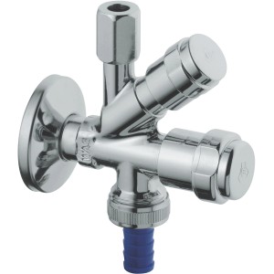 Grohe WAS® Kombi-Eckventil DN 15 in Chrom für Wandmontage mit zwei Absperrventilen.