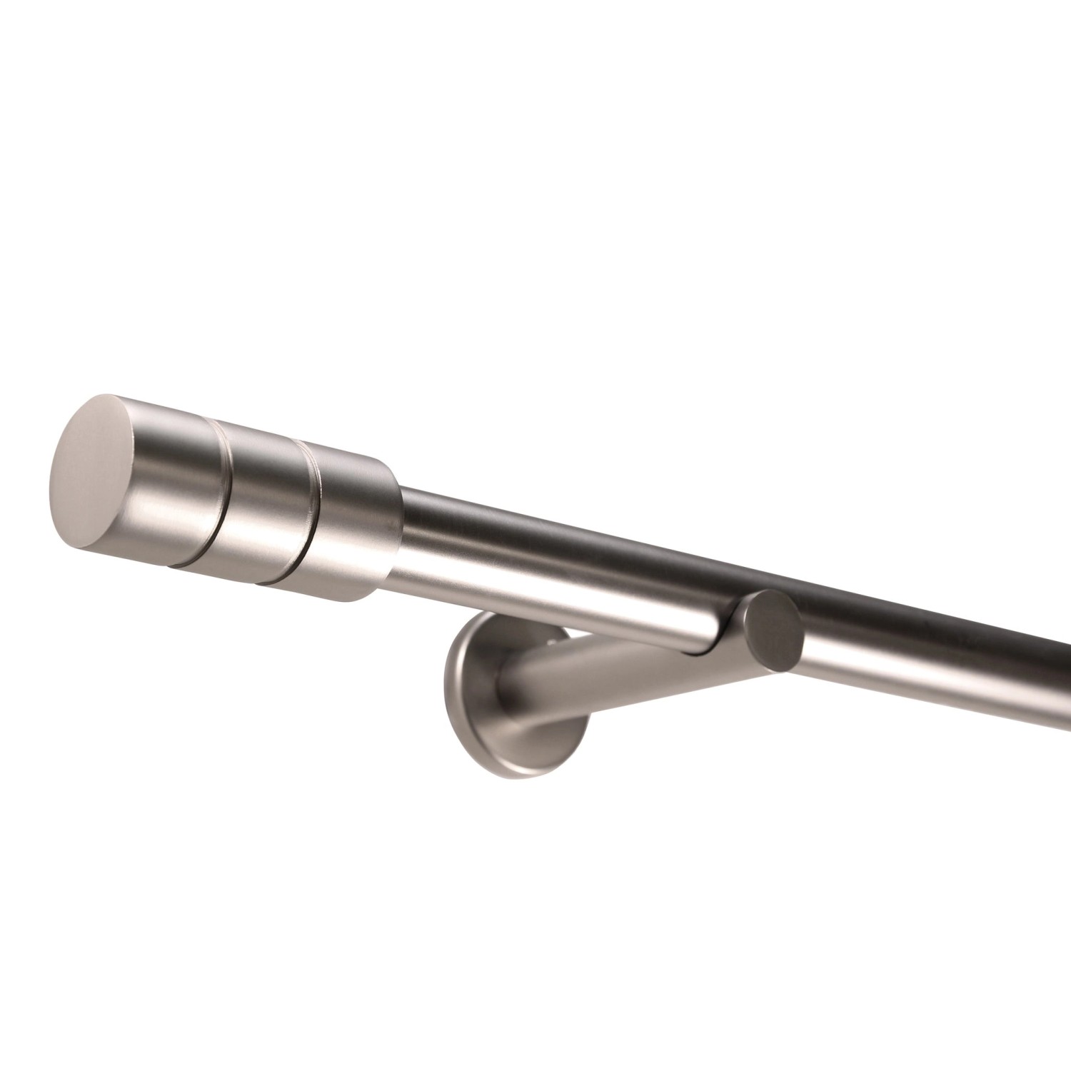 Deco-Raum Gardinenstange nach Maß 1-Lauf Zylinder Ø 25mm Edelstahl-optik 25 günstig online kaufen