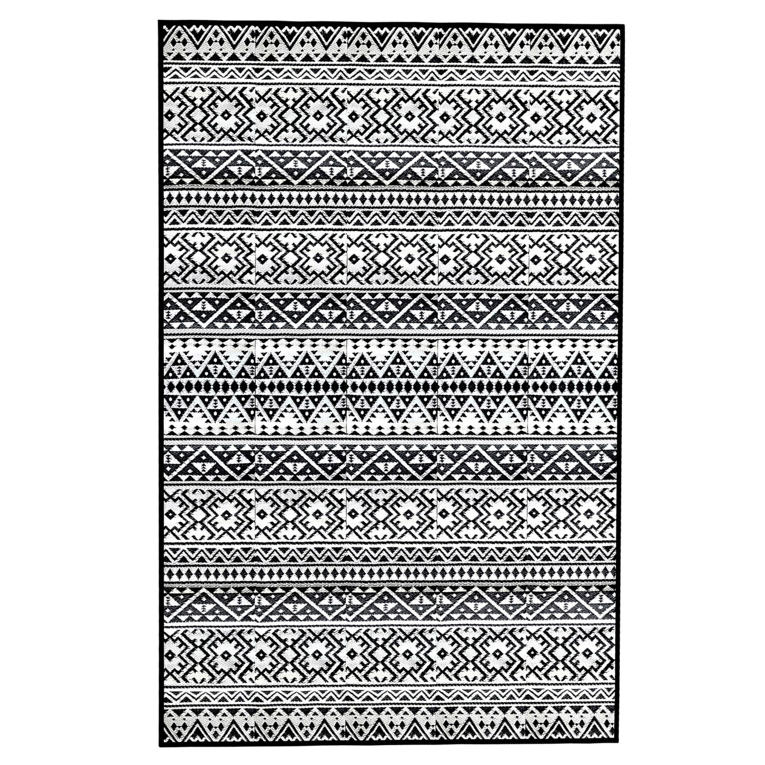 EVOCAMP Outdoor-Teppich 270 x 300 cm Schwarz-Weiß Wetterfest Picknickdecke günstig online kaufen