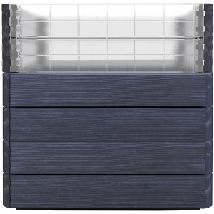 Garantia Hochbeet Ergo Quadro Turbo L 75 Wood mit transparentem Wachstumsmodul.