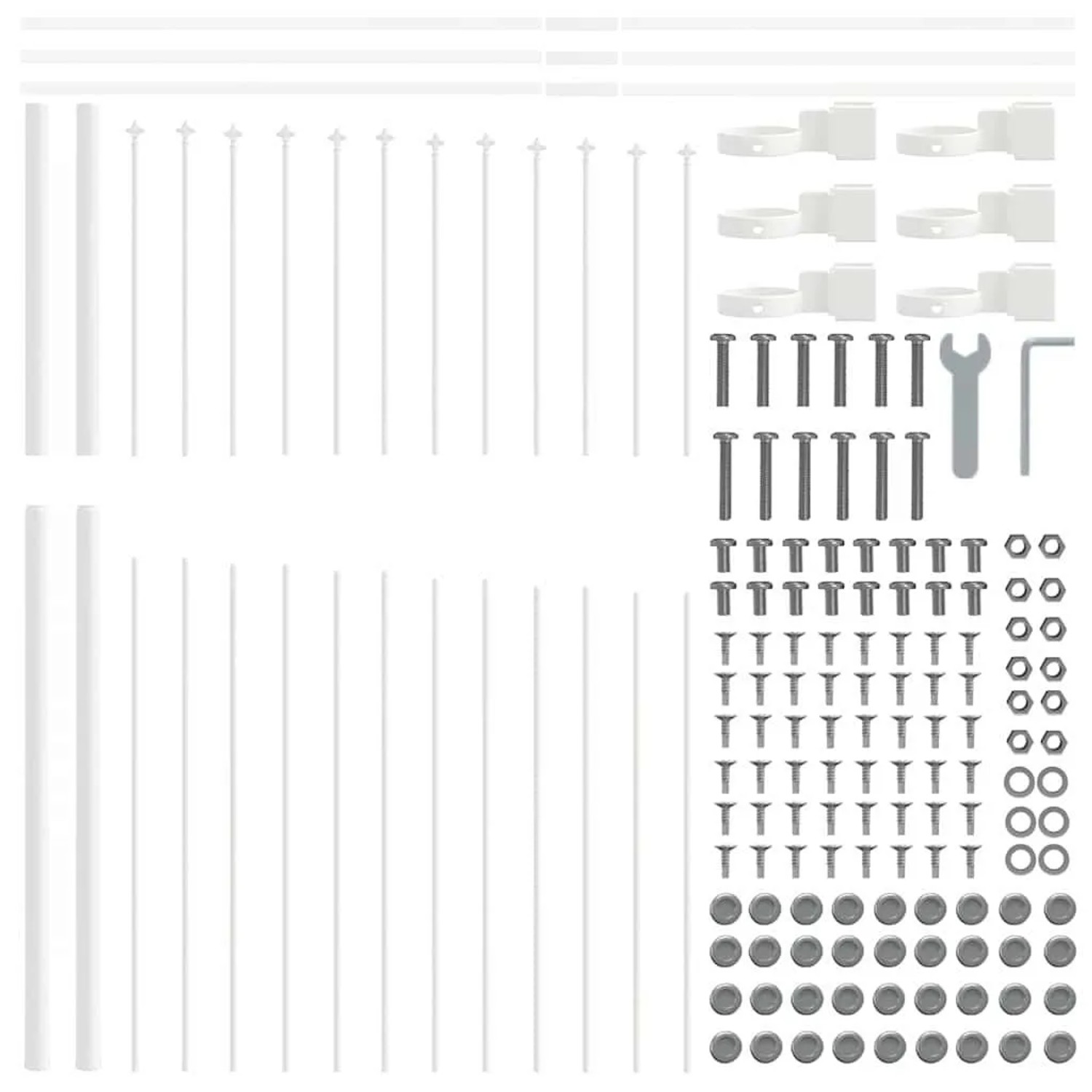 vidaXL Gartenzaun Weiß 170 x 175 cm Pulverbeschichteter Stahl 42003920 günstig online kaufen