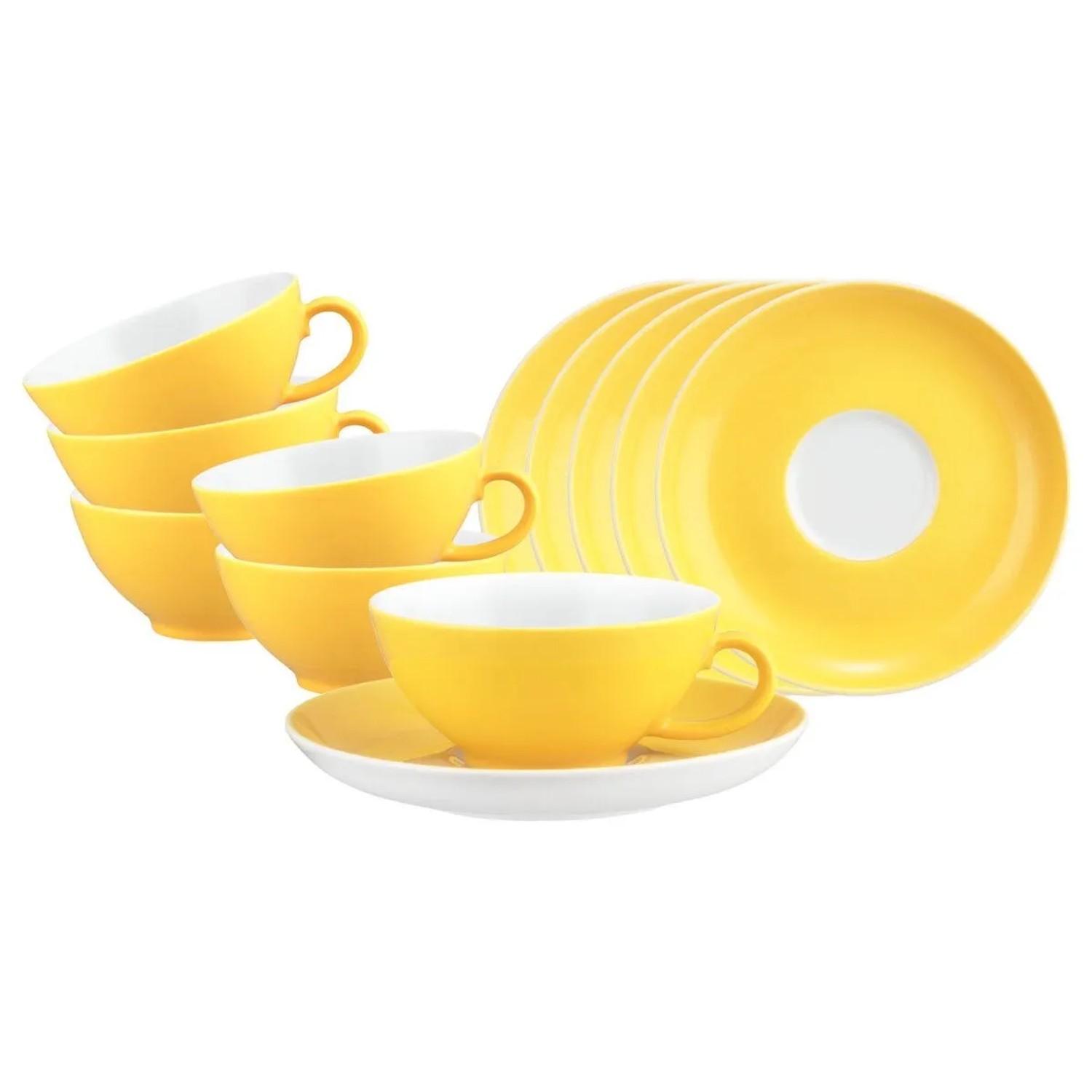 Seltmann Weiden Liberty Pure Colors Teetasse mit Untertasse 6er Set Yellow Glow