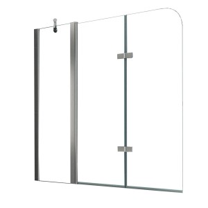 Glasdeals Badewannenaufsatz Duschtrennwand TRIPLE 150 x 140 cm – 3507
