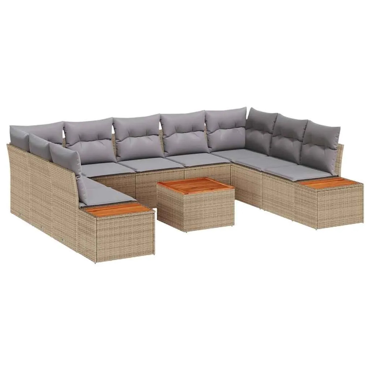 vidaXL Gartensofa-Set mit Kissen 5 Stk Beige und Hellgrau Polyrattan 335684 günstig online kaufen