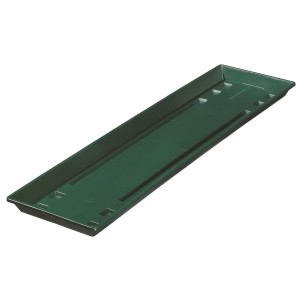 Dunkelgrüner Geli Untersetzer Standard, ca. 60 cm, aus Kunststoff für Blumenkästen.