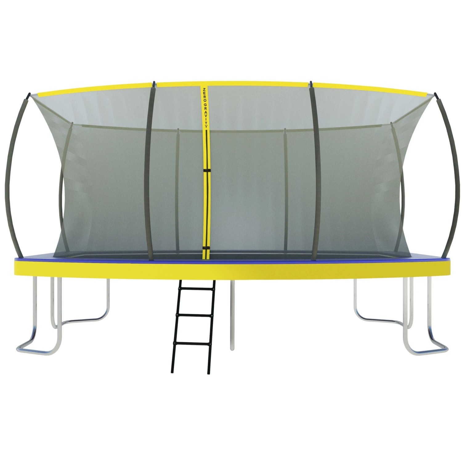 Zero Gravity Outdoor Trampolin 457x305cm TÜV GS Smartes Klappnetz mit Leiter und Bodenanker