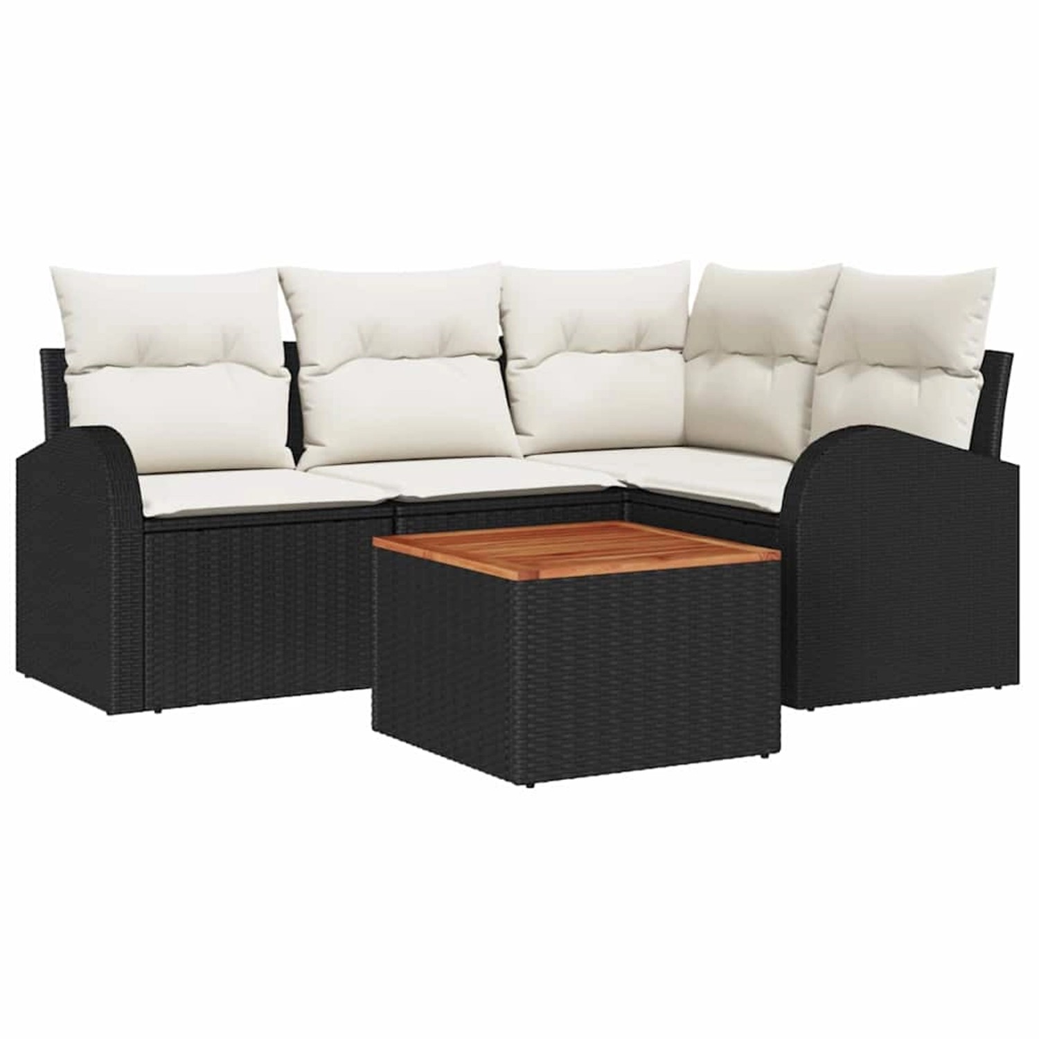 vidaXL Garten-Sofa-Set 5-Tlg Schwarz Poly Rattan 3347572 günstig online kaufen