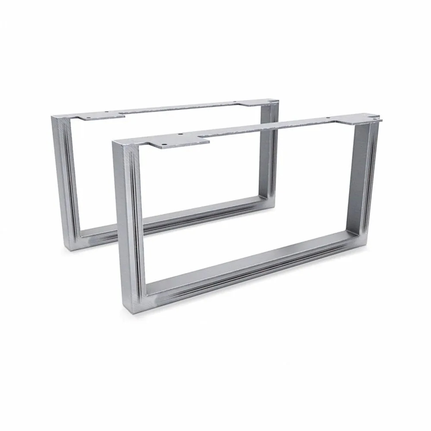 HEVVA Möbelfüße GRAZ 20 cm Hoch 40 cm Tief 2er Set Rohstahl-Klarlack