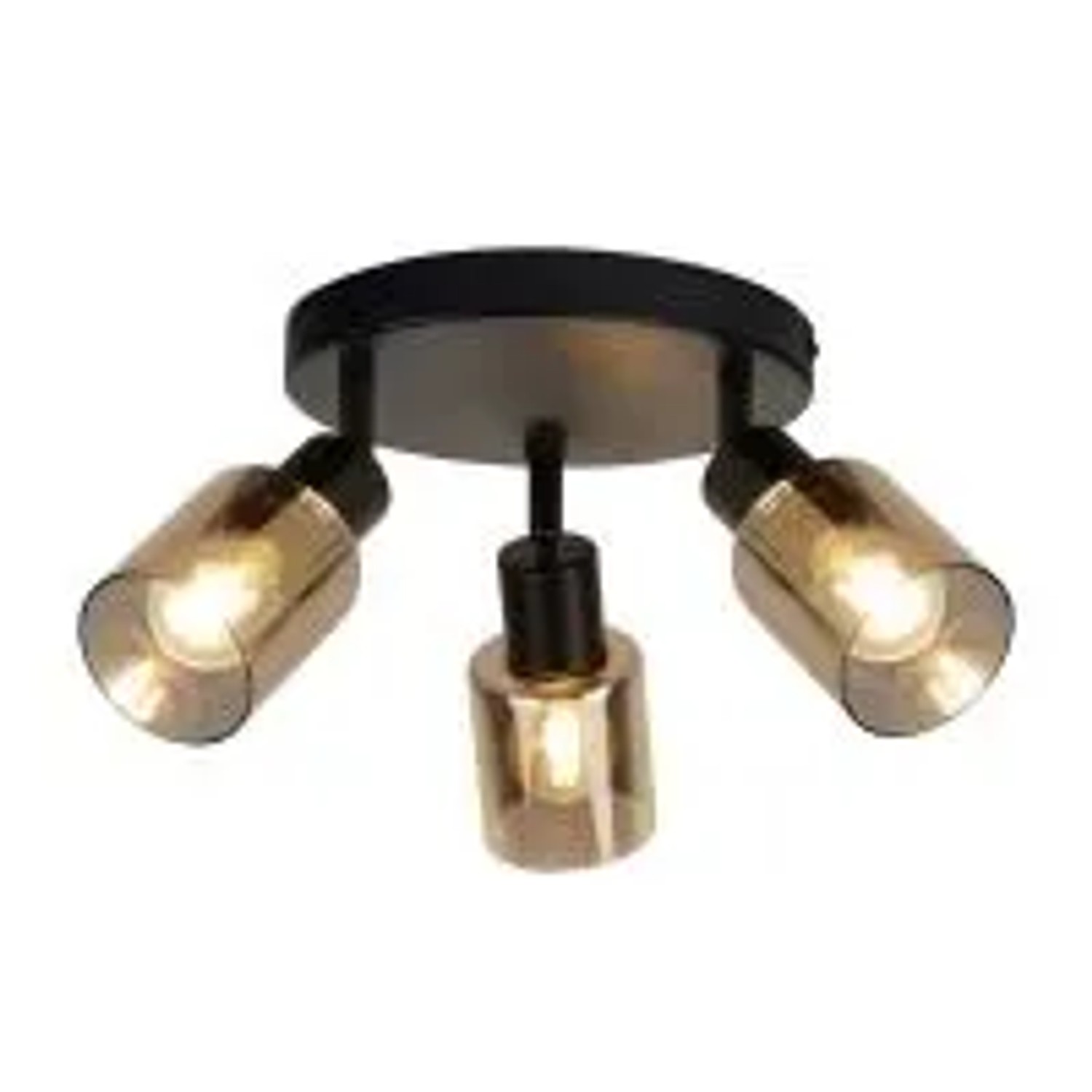 NETTLIFE Vintage Stehlampe in Schwarz für Wohnzimmer Tischlampe mit 3 Glasschirmen E14-Fassung Metall VERSTELLBAREr Fuß 350