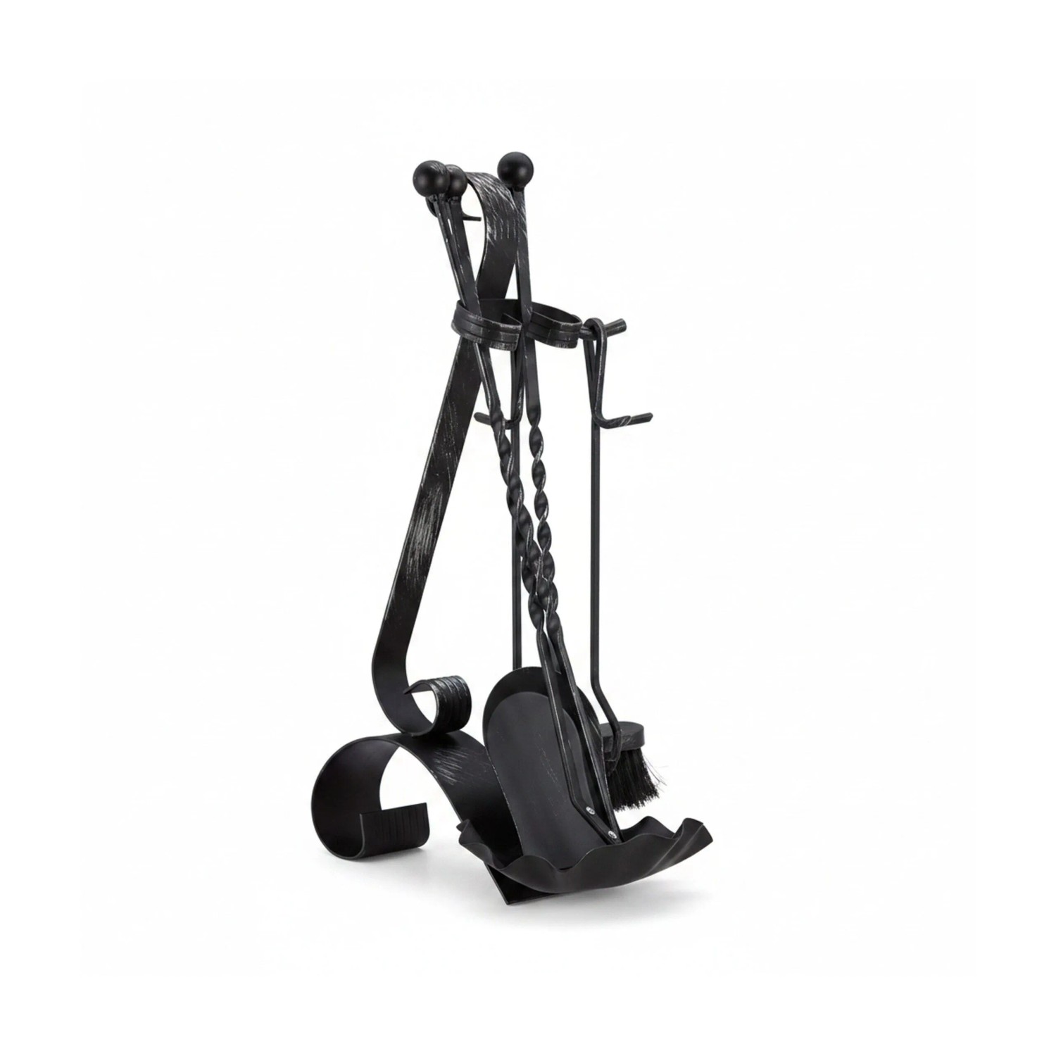 Relaxdays Kaminbesteck Stahl Antik 4-teilig 57 cm x 21 cm x 36 cm
