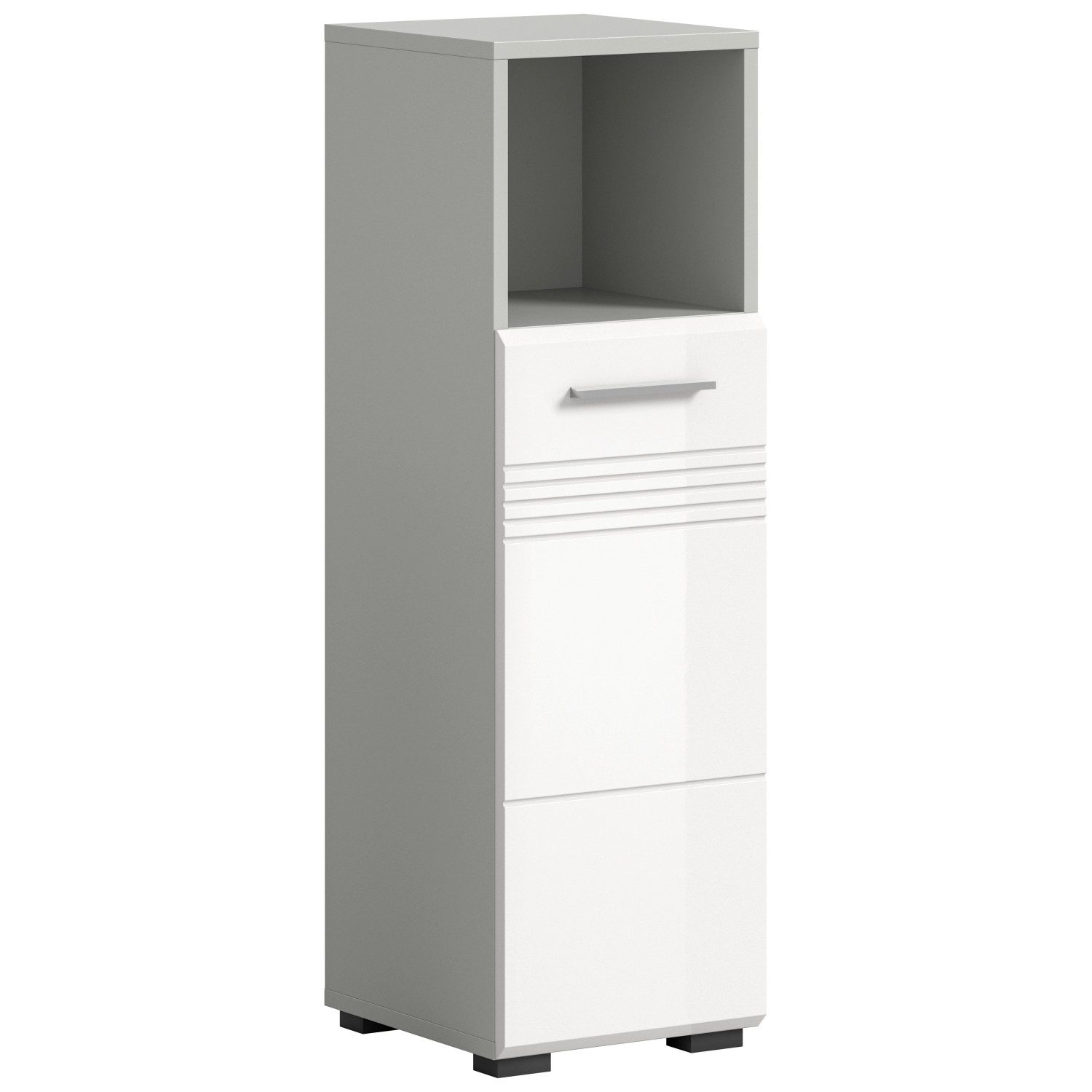 Standschrank 30 cm x 95 cm x 30 cm Grau-Weiß