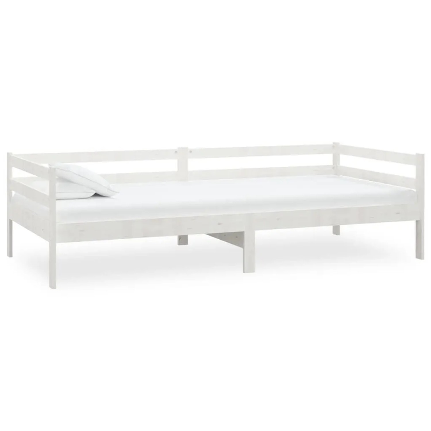 vidaXL Tagesbett mit Matratze 90x200 cm Weiß Kiefer Massivholz 3083560 günstig online kaufen