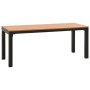 furnicato Gartenbank, 110 cm, braunes WPC und schwarzes Stahlgestell.