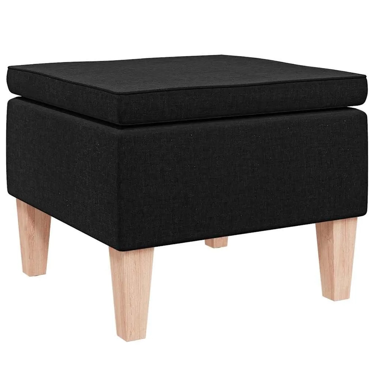 vidaXL Hocker mit Holzbeinen Schwarz Stoff 329427