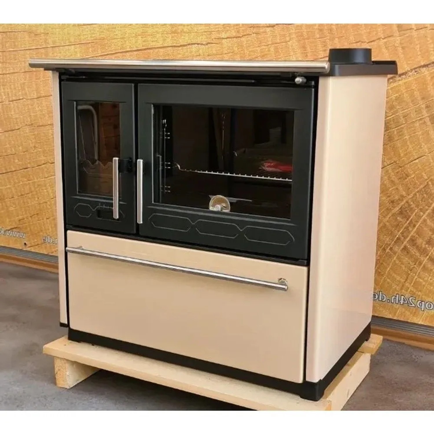 Plamen Küchenofen Holzherd 850 Glas Creme Rechte Version und 8 kW_2