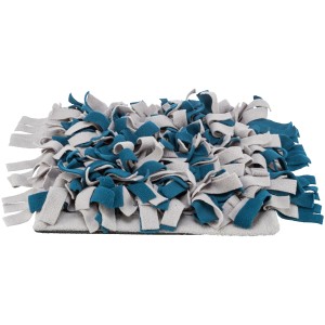 Jollypaw Schnüffelteppich, 30x30 cm, grau/blau, für Hunde, Intelligenzspielzeug zur Futtersuche.