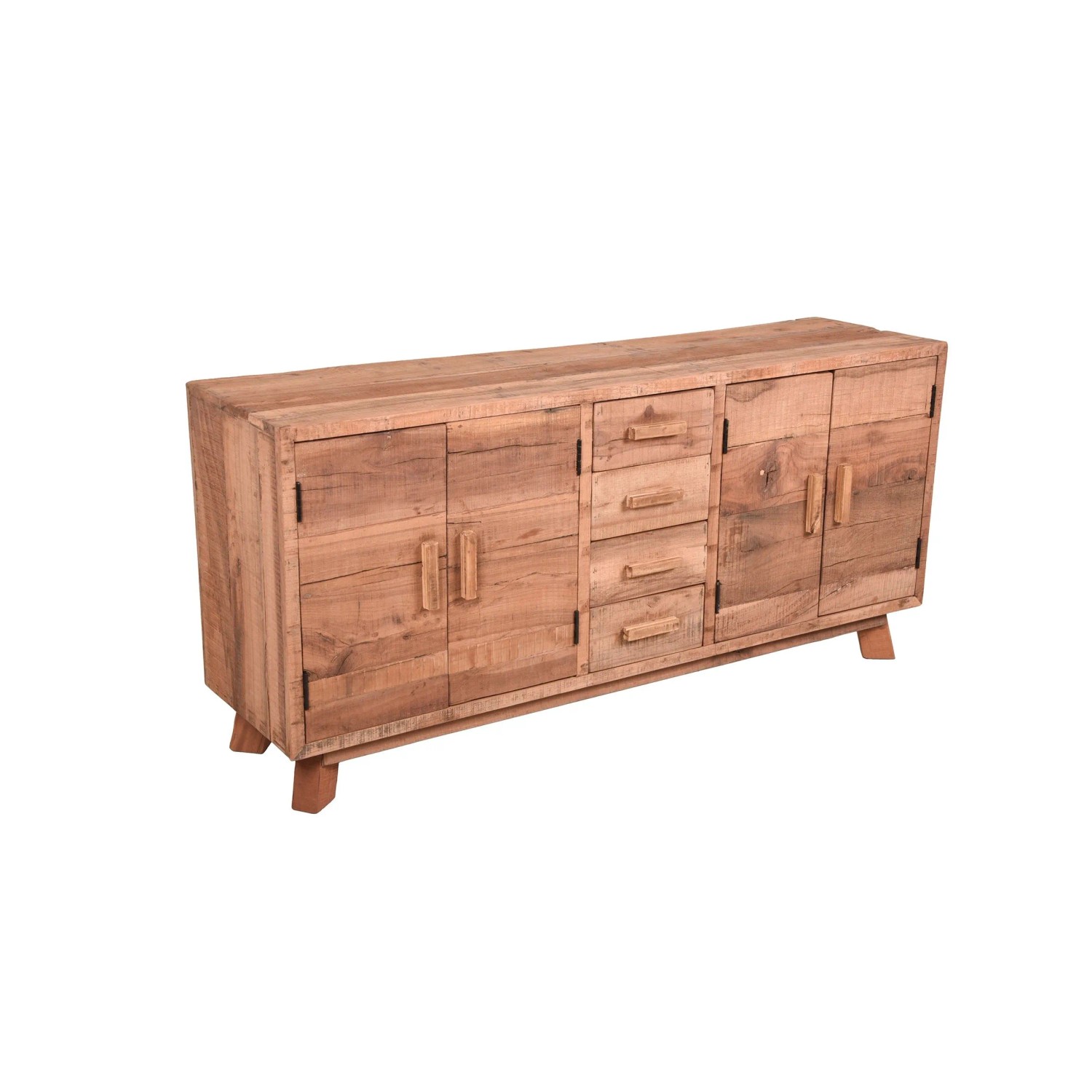 DELUKE Kommode KNUT Teak Natur 71x40x150cm Schrank Schlafzimmer Sideboard