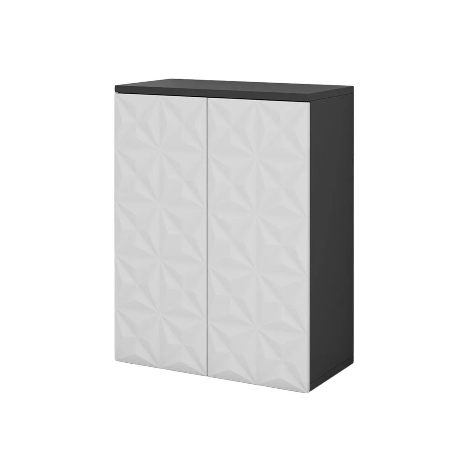 Vicco Midischrank Edge Schwarz 60 x 80 mit 2 Türen und 3 Fächer