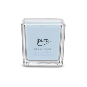 ipuro ESSENTIALS Duftkerze Cotton Fields im Glas, hellblau.