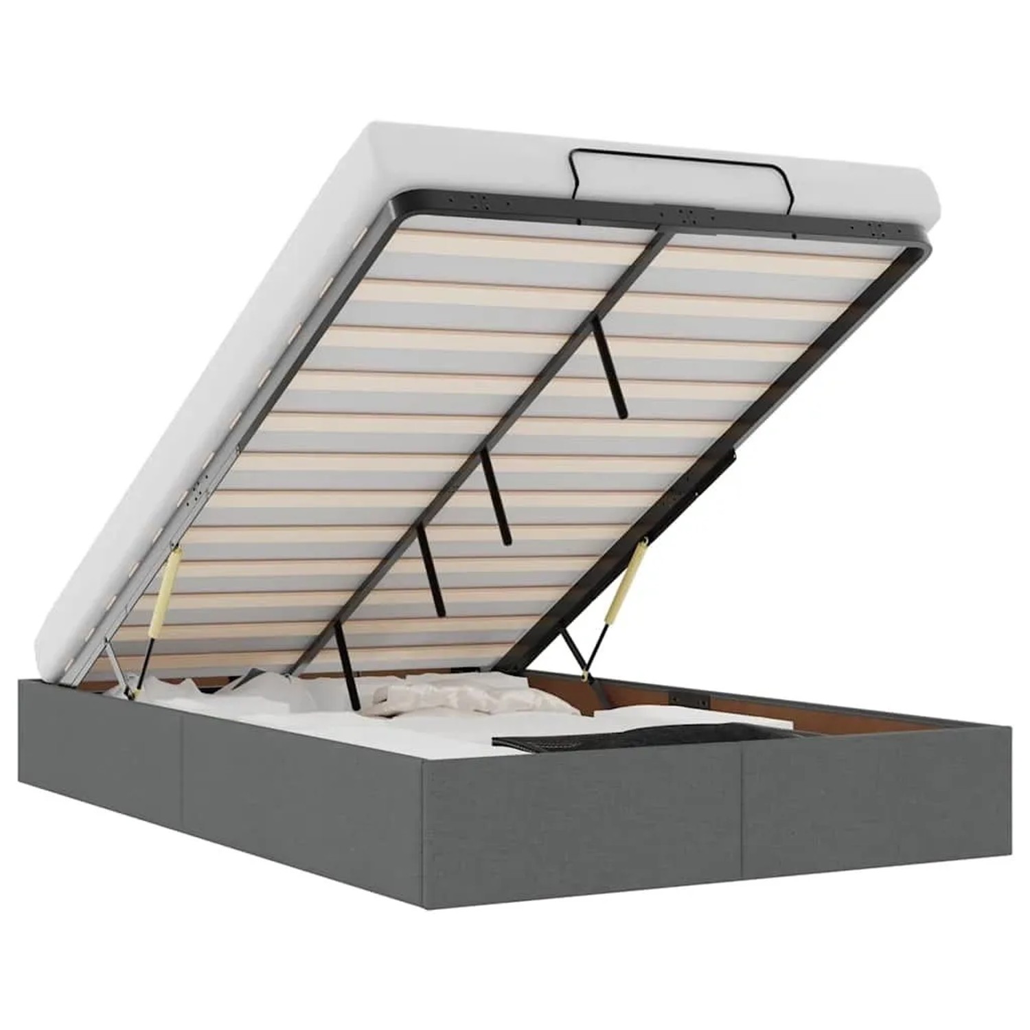 vidaXL Ottoman-Bett ohne Matratze Dunkelgrau 120x190 cm Stoff 3310862