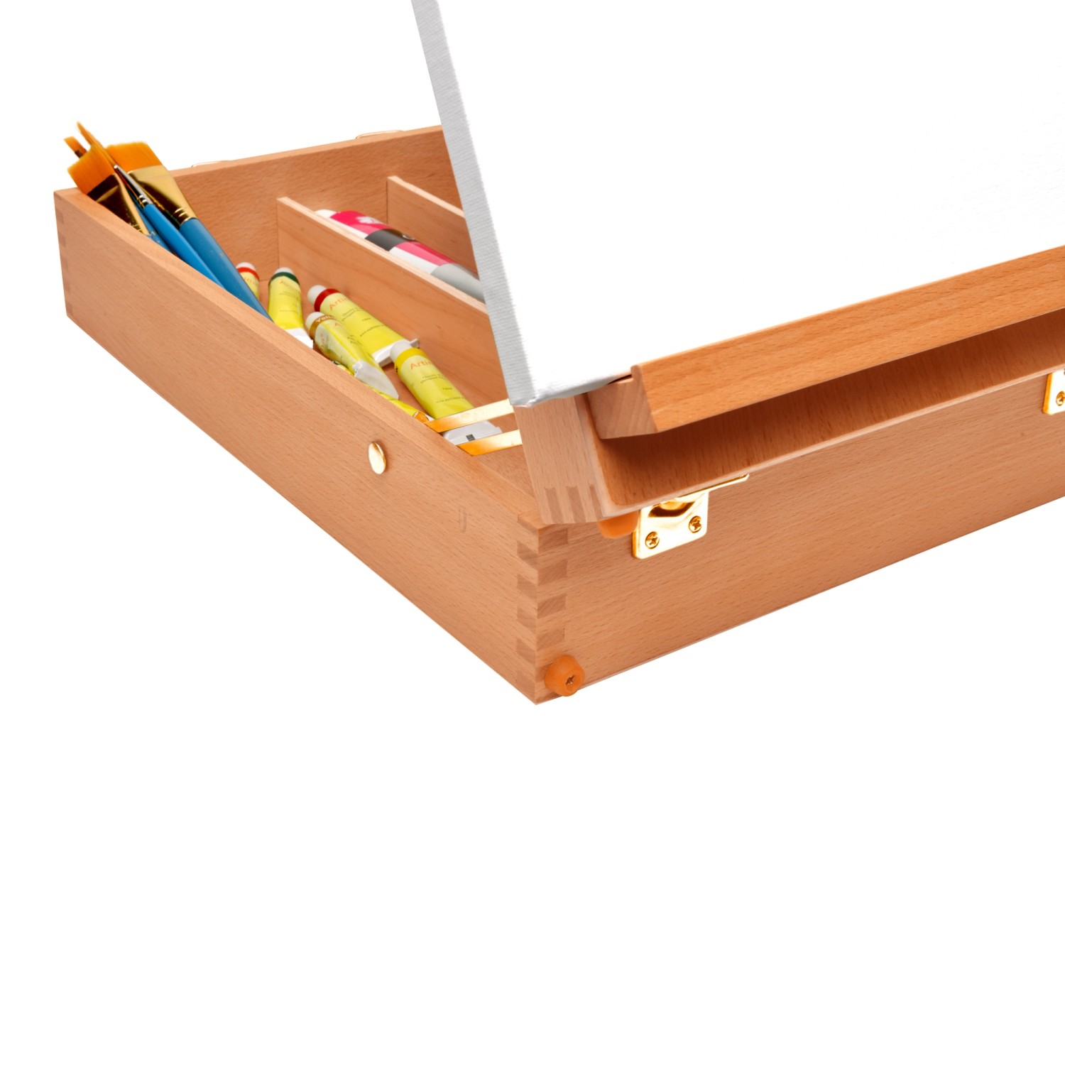 Artina Nancy Kofferstaffelei aus Buchenholz mit Malutensilien und Leinwand.