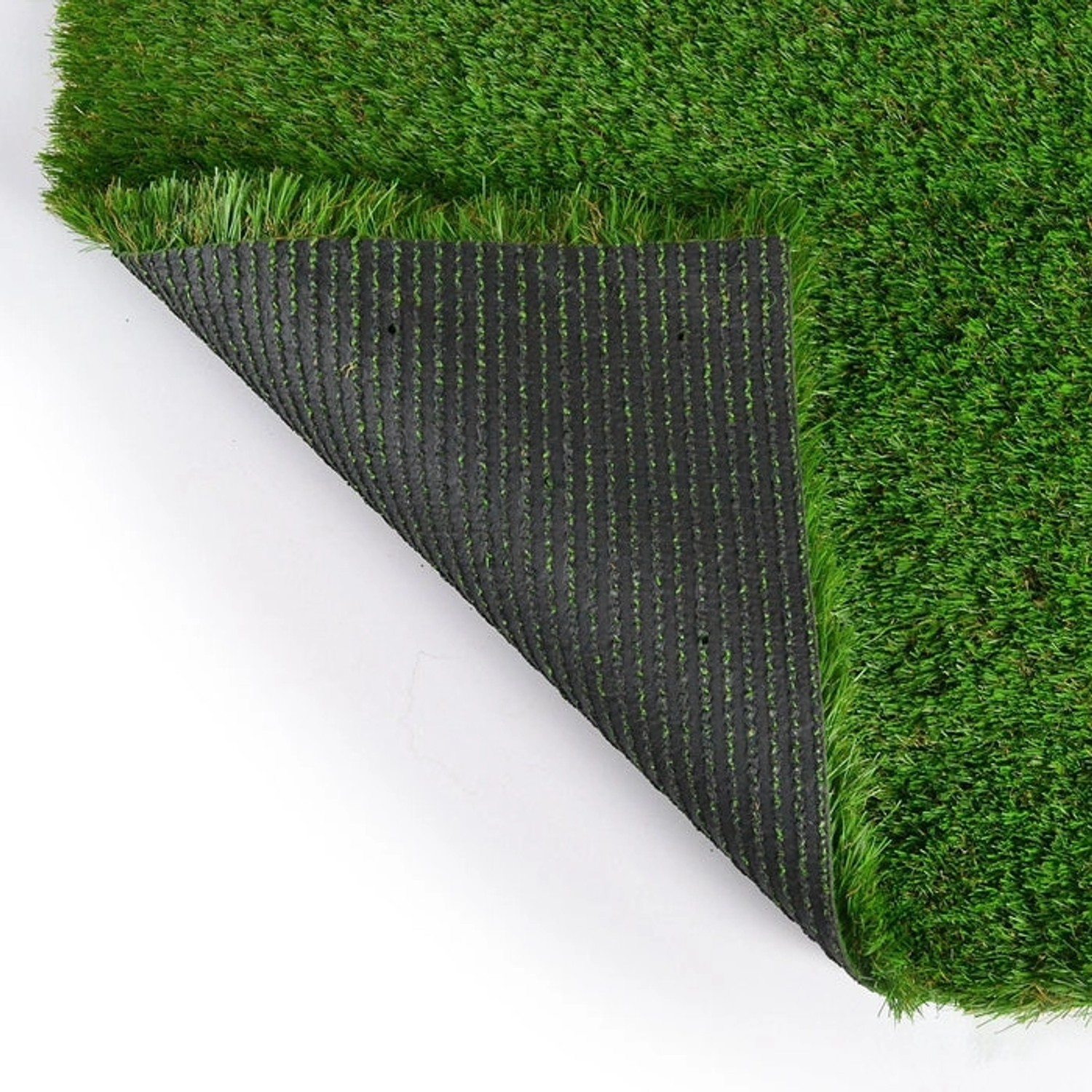 Kunstrasen Lemon, 50mm hoch, UV-beständig, Detailaufnahme der Rückseite.