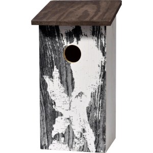 Dobar Nistkasten mit Baumrinde-Aufdruck, 15,5x14,5x30cm, aus Birkenholz für Wildvögel.