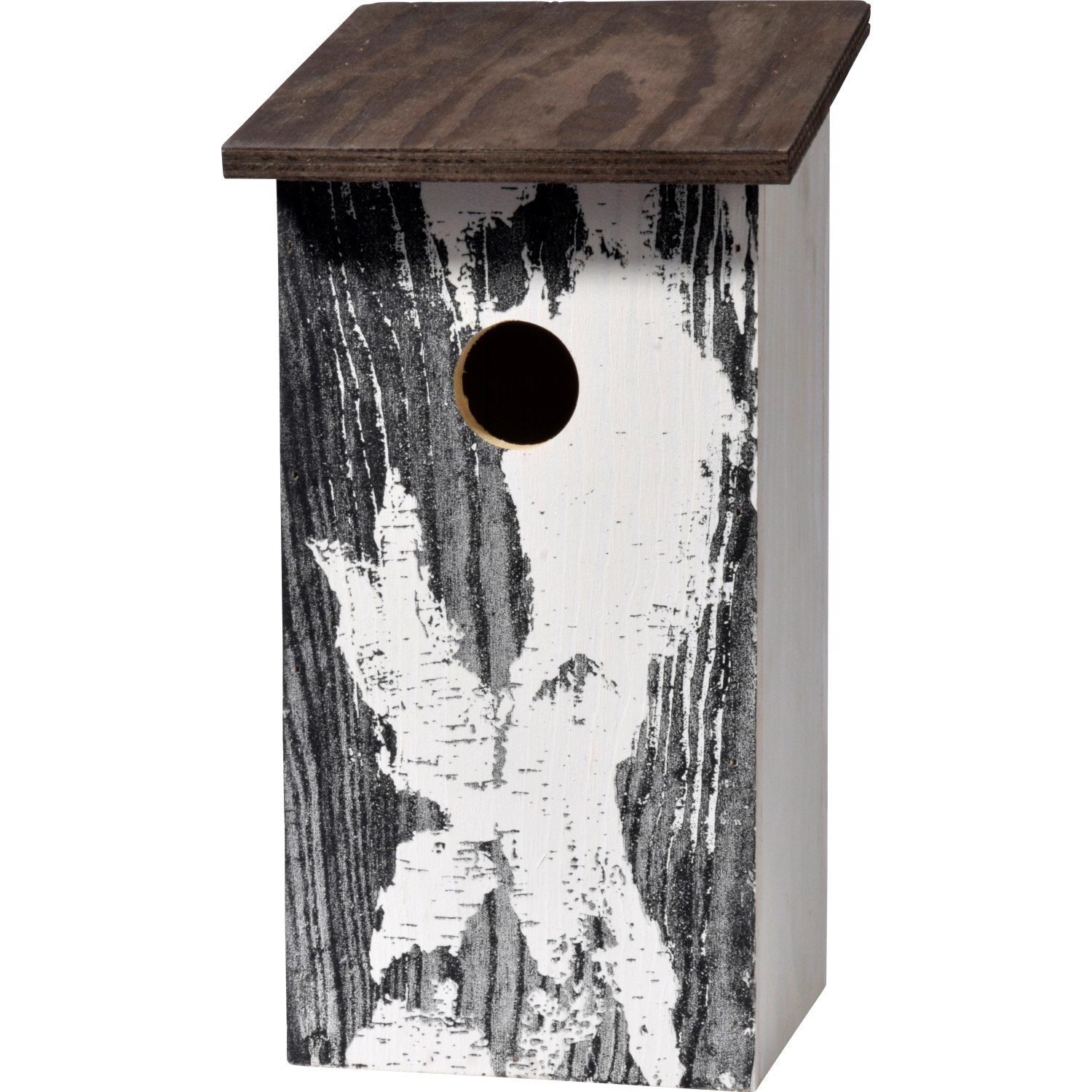 Dobar Klassischer Nistkasten mit Baumrinde-Aufdruck 15,5 x 14,5 cm x 30 cm Birke