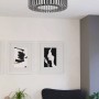 Smarte Eglo LED-Deckenleuchte Ginestrone-Z, Ø 46 cm, schwarz-weiß, mit App steuerbar.