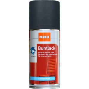 OBI Buntlack Spray Anthrazit RAL 7016, seidenmatt, 150ml Dose.