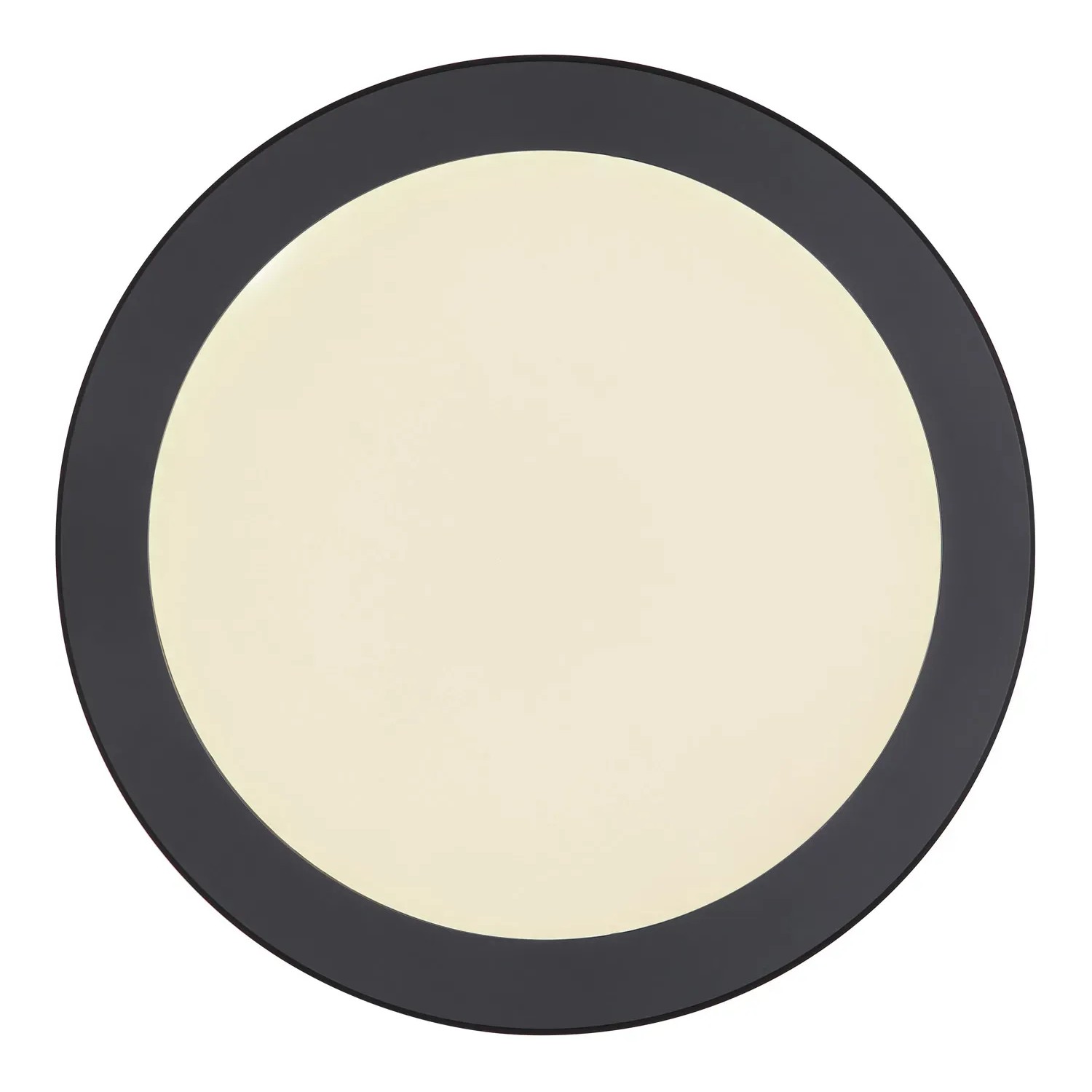 Schwarze, runde LED-Deckenleuchte Lasse, Ø 29,8 cm. Moderne Lampe für Innenräume.