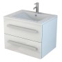 Jet-Line Badmöbel-Set Arosa II, 59cm, Weiß Hochglanz mit Waschbecken und Unterschrank.