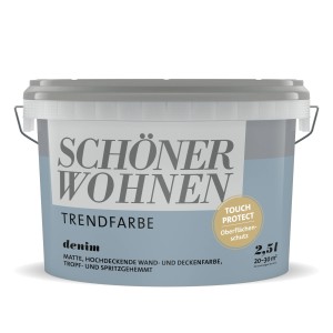 Schöner Wohnen Trendfarbe Denim, matte Wandfarbe im Eimer, 2,5 l.