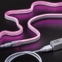 Paulmann Neon Colorflex USB LED-Streifen Set, pink, mit Powerbank verbunden.