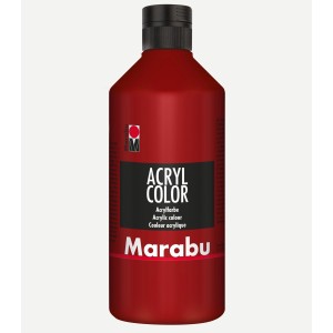 Marabu Acryl Color, 500ml, Rubinrot. Cremige Acrylfarbe für Leinwand, Papier und Holz.