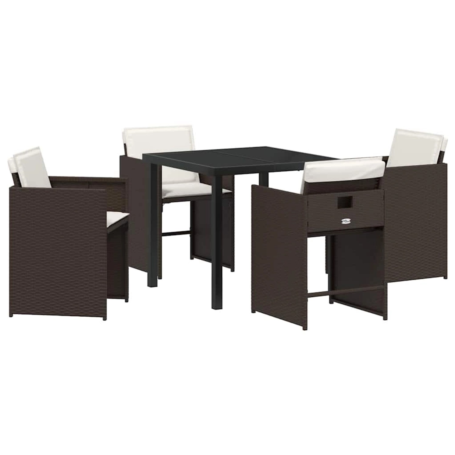 vidaXL 5-Teiliges Garten-Esszimmermöbel-Set mit Kissen in Braun aus Poly Ra günstig online kaufen